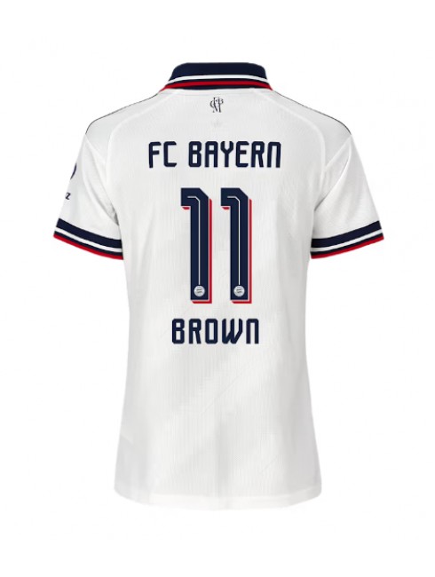 Ženski Nogometna dresi replika Bayern Munich Nathaniel Brown #11 Gostujoči 2026-27 Kratek rokav Ženski Nogometna dresi replika Bayern Munich Nathaniel Brown #11 Gostujoči 2026-27 Kratek rokav